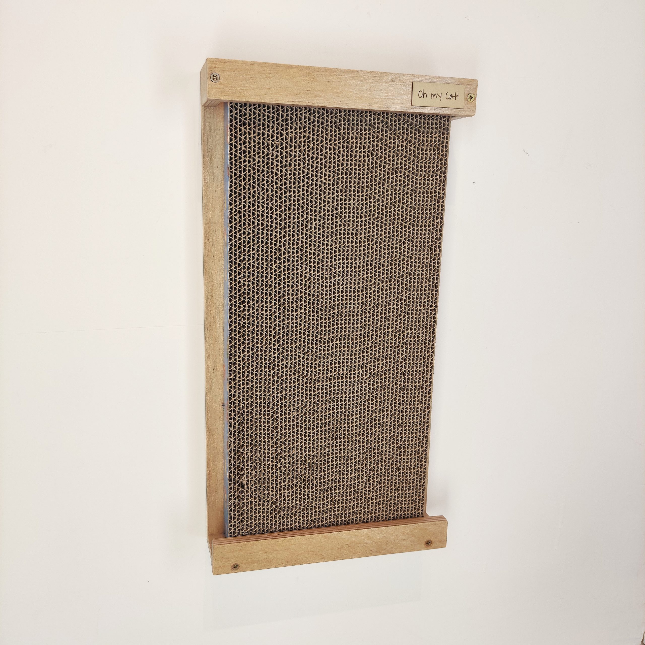 Rascador de cartón con soporte de madera - Imagen 3